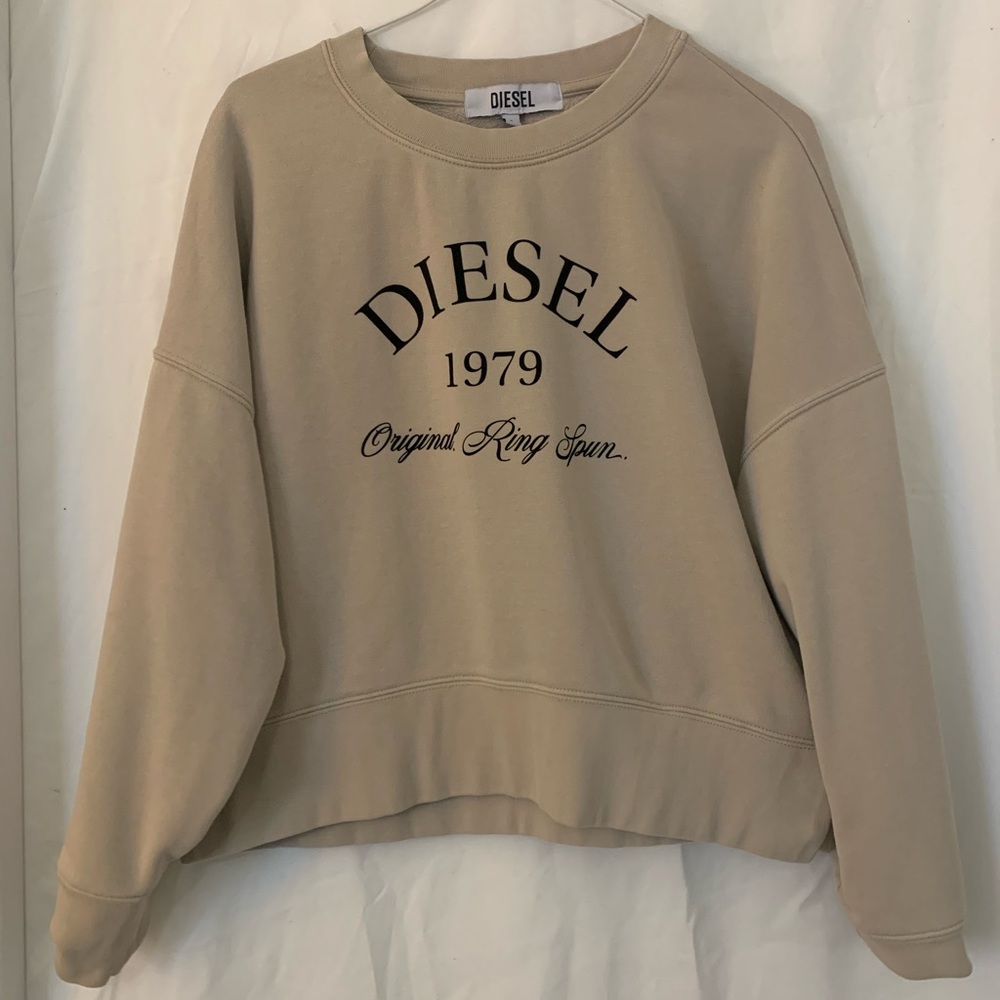 Diesel Beige Sweatshirt with Black Print